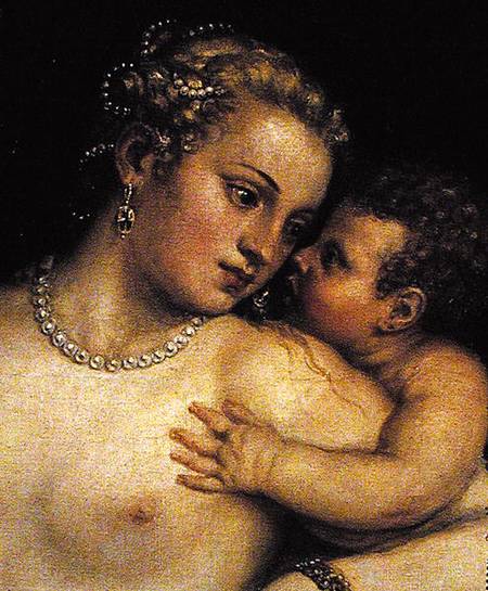 Venus Delighting herself with Love and Music a Tiziano (alias Tiziano Vercellio)
