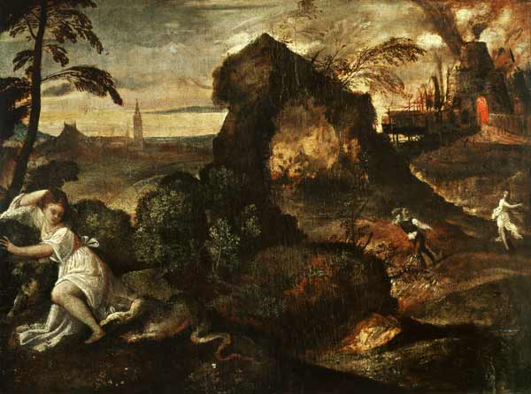 Orpheus and Eurydice a Tiziano (alias Tiziano Vercellio)