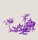 Wandflies Elefant-Motiv in Violett
