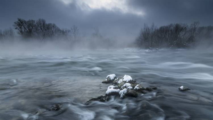 Frosty morning at the river a Tom Meier