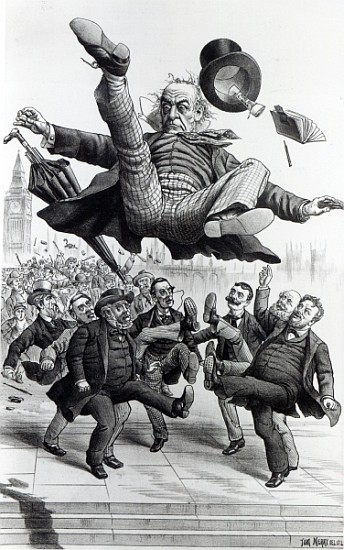 Gladstone being kicked out of parliament, c.1894 a Tom Merry