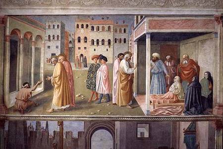 St. Peter healing a cripple, and the raising of Tabitha a Tommaso Masolino da Panicale
