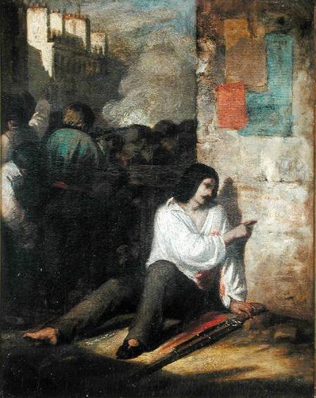 The Barricade in 1848 or, The Injured Insurgent a Tony Johannot