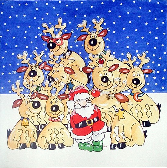 Santa and the Team, 2005 (w/c on paper)  a Tony  Todd