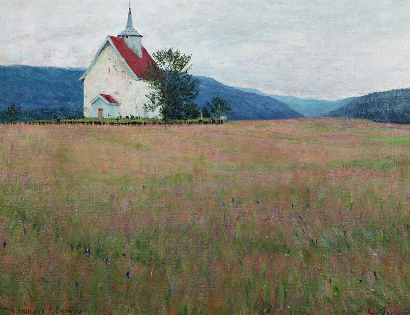 Our church, 1895 (oil on canvas)  a Torleiv Jorgensen Stadskleiv