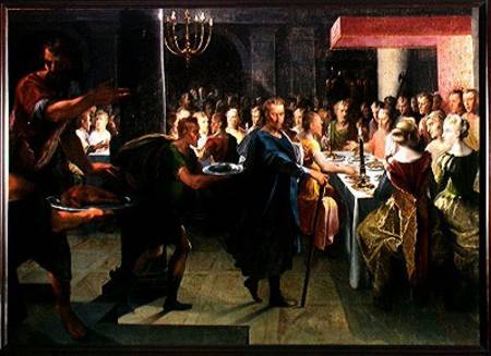 Dice Offering a Banquet to Francus, in the Presence of Hyante and Climene a Toussaint Dubreuil