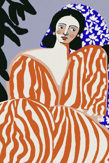 Woman In Striped Suit