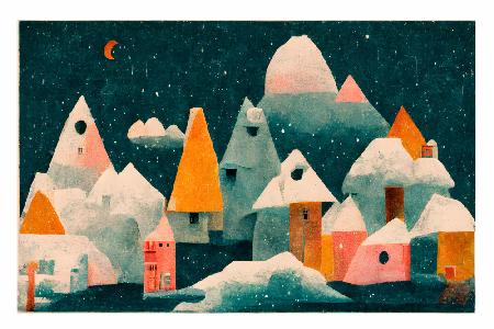 Little Village With Moon