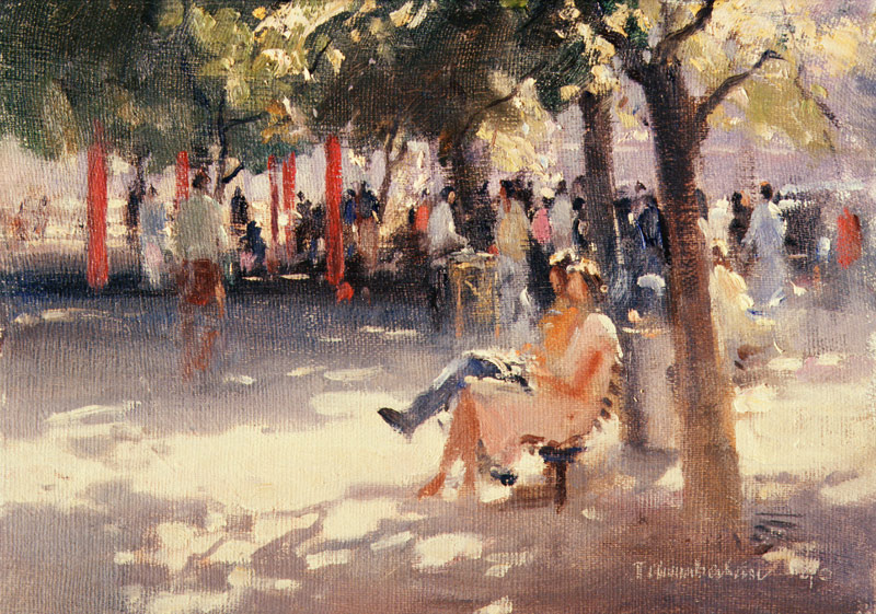 Under the trees, South Bank, 1990  a Trevor  Chamberlain