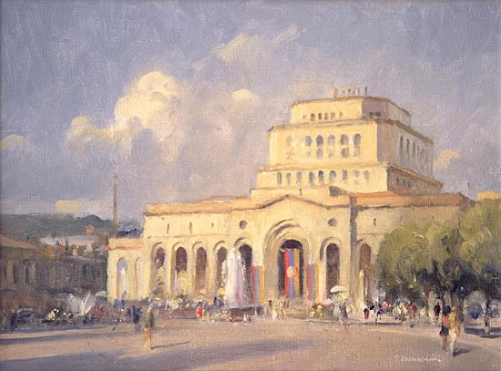 Evening, Republic Square, Yerevan (oil on canvas)  a Trevor  Chamberlain