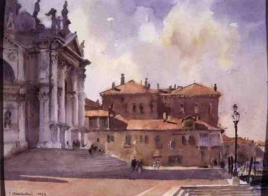 Terracotta and Stone, Venice (w/c on paper)  a Trevor  Chamberlain