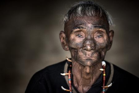 Tattooed tribesman