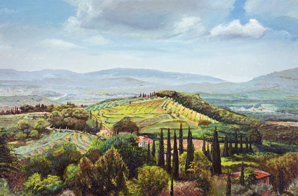 Rolling Hills, Pistoia, Tuscany (oil on canvas)  a Trevor  Neal