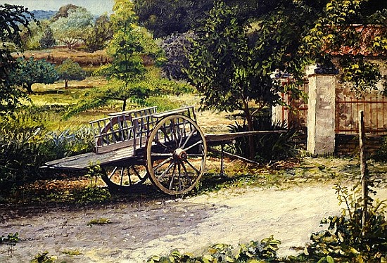 Old Cart, Vichy, France, 1998 (oil on canvas)  a Trevor  Neal