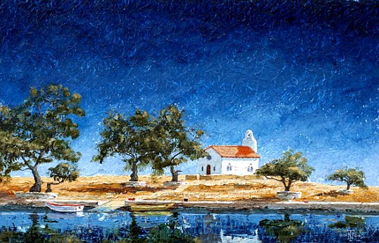 Paxos, Corfu, 2006 (oil on board)  a Trevor  Neal