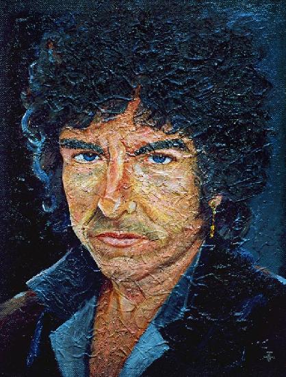 Dylan (b.1941) (oil acrylic on alabastine on hessian laid board) 