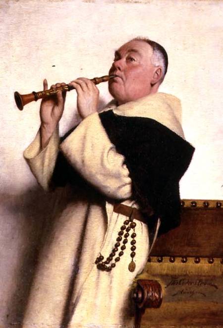 Monk Playing a Clarinet a Ture Nikolaus Cederstrom