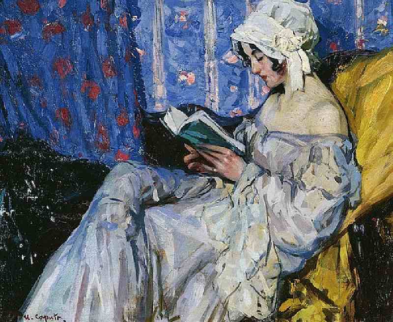 Reading girl in an interior a Ulisse Caputo