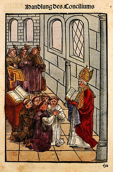A scene from the Council of Constance, from ''Chronik des Konzils von Konstanz'' a Ulrich von Richental