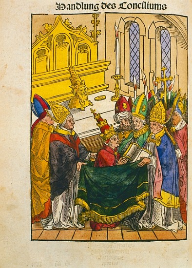 Martin V is installed as Pope at the Council of Constance, from ''Chronik des Konzils von Konstanz'' a Ulrich von Richental