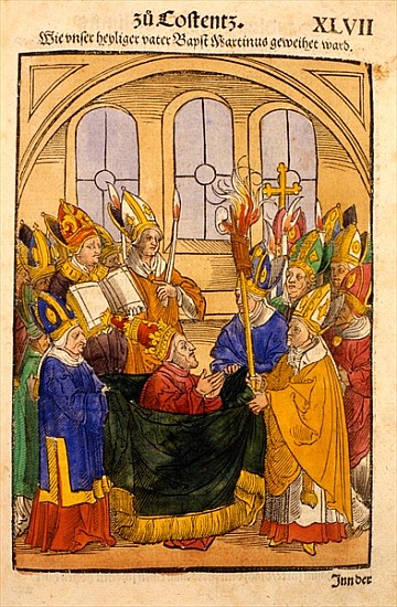 Martin V is installed as Pope at the Council of Constance, from ''Chronik des Konzils von Konstanz'' a Ulrich von Richental
