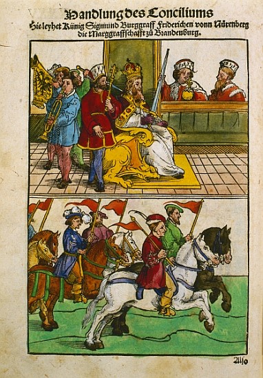 Sigismund at the Council of Constance, from ''Chronik des Konzils von Konstanz'' (pen and ink on pap a Ulrich von Richental