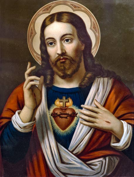 Heart Jesu picture a (circa 1900) Pittore anonimo