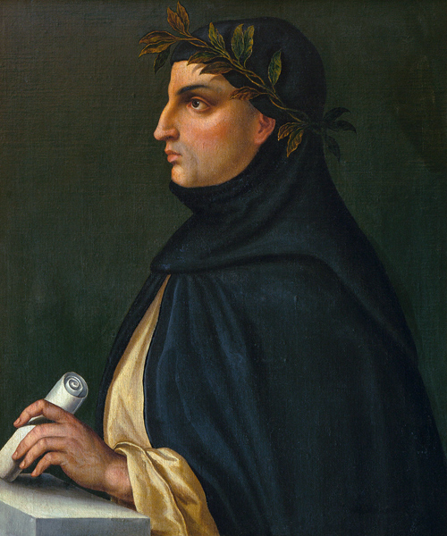 Bildnis des Dichters Giovanni Boccaccio  (1313-1375) a (circa 1900) Pittore anonimo