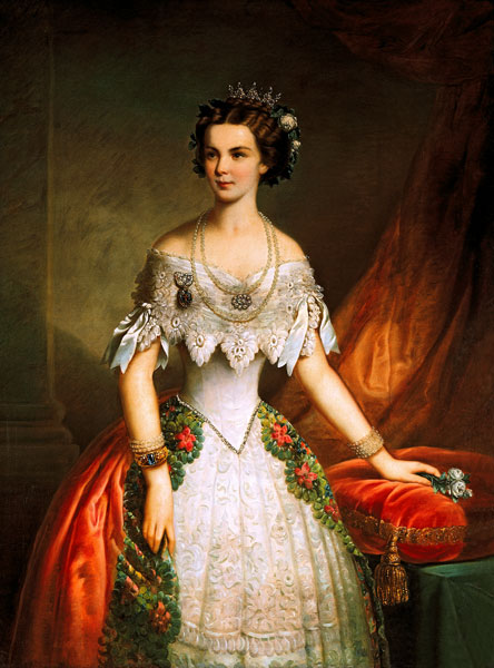 Elisabeth von Österreich (1837-1898) als Verlobte, im Alter von 16 Jahren a (circa 1900) Pittore anonimo