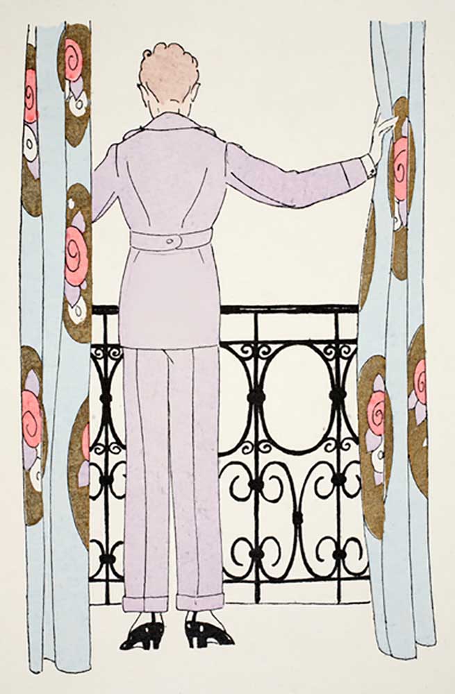 Woman in Trouser Suit at window a Umberto Brunelleschi