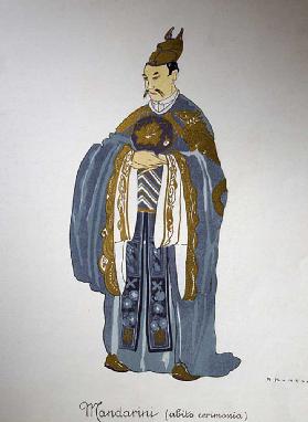 Costume for a Mandarin from Turandot by Giacomo Puccini, sketch by Umberto Brunelleschi (1879-1949) 