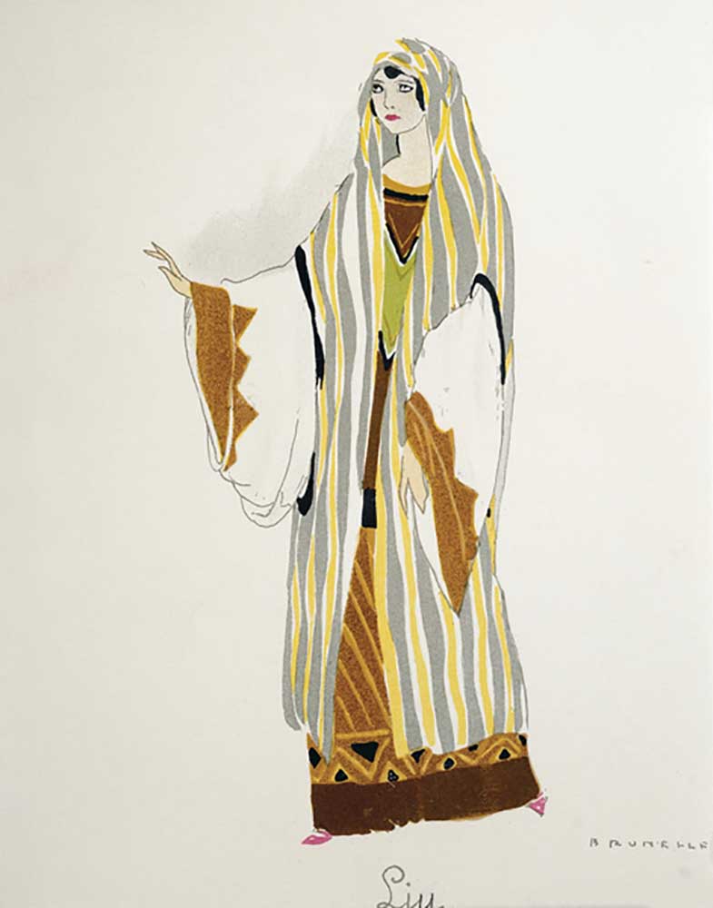 Costume for Liu from Turandot by Giacomo Puccini, sketch by Umberto Brunelleschi (1879-1949) for the a Umberto Brunelleschi