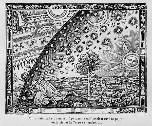 The edge of the firmament (Flammarion engraving) From L'atmosphère. Météorologie populaire by Camill a Unbekannter Künstler