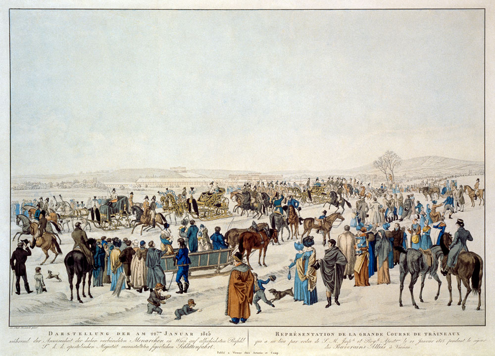 The ceremonious sledge journey on the 22nd January 1815 in Vienna a Unbekannter Künstler