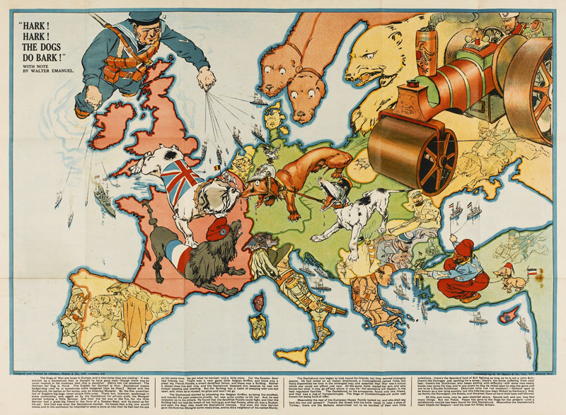 Hark! Hark! The Dogs Do Bark! European satirical map a Unbekannter Künstler