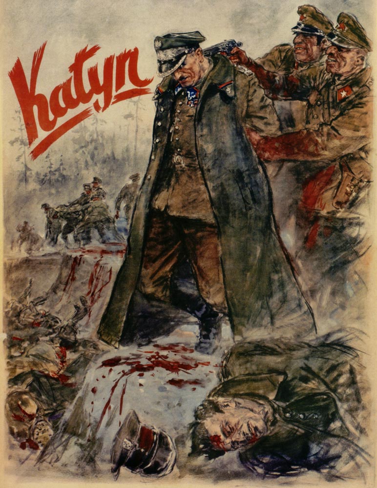 The Katyn massacre (Nazi propaganda poster) a Unbekannter Künstler