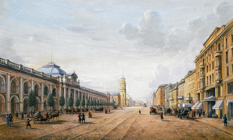 View of the Nevsky Prospekt in Saint Petersburg a Unbekannter Künstler