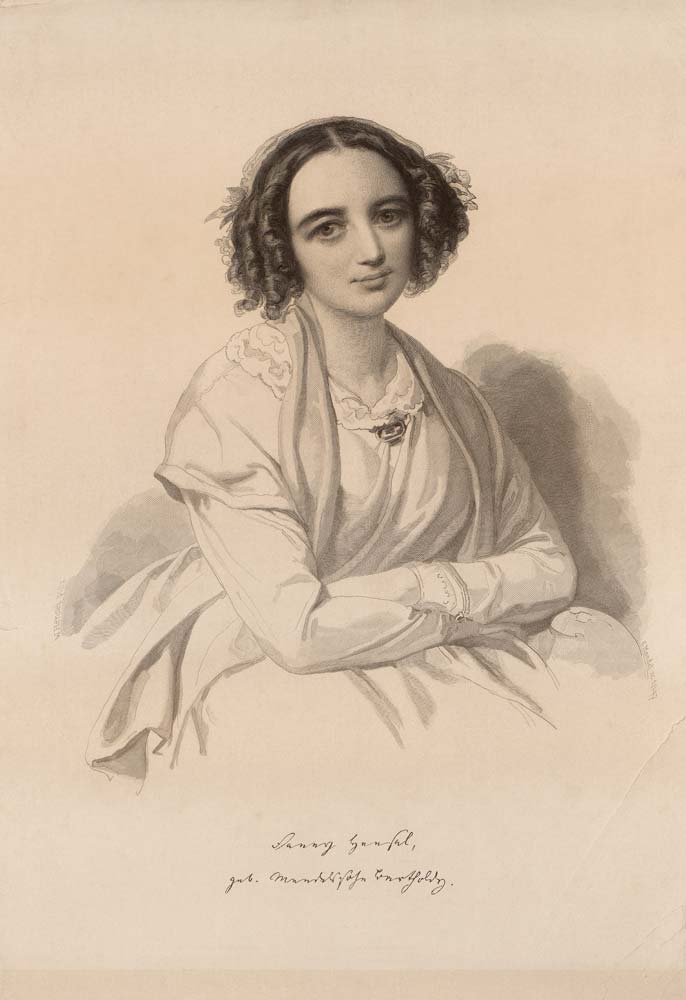 Portrait of Fanny Hensel née Mendelssohn (1805-1847) a Unbekannter Künstler