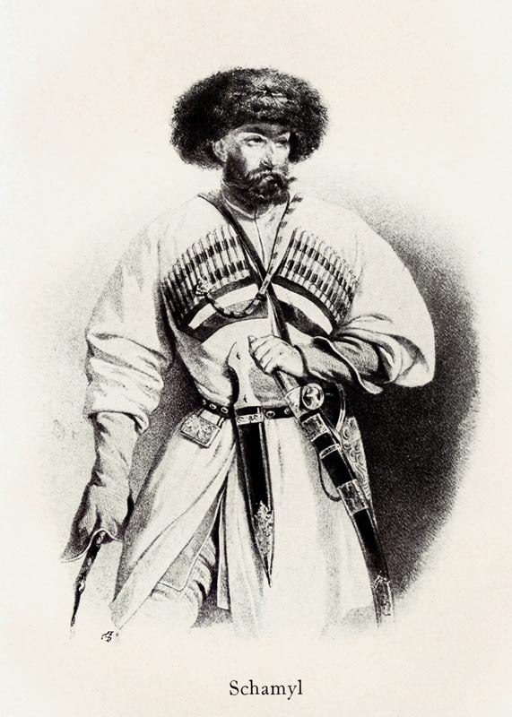 Portrait of Imam Shamil (1797-1871) a Unbekannter Künstler