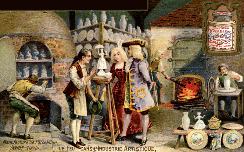 Porcelain manufacture in the 18th century (From a French Advertisement) a Unbekannter Künstler