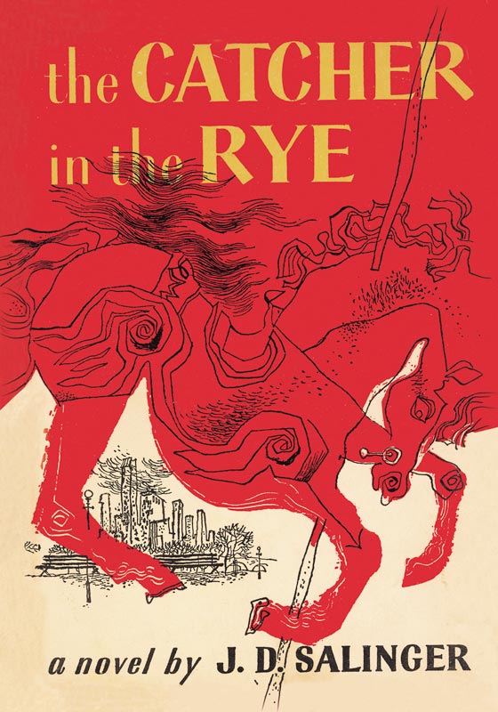 Book Cover of "The Catcher in the Rye" by J. D. Salinger. First Edition a Unbekannter Künstler