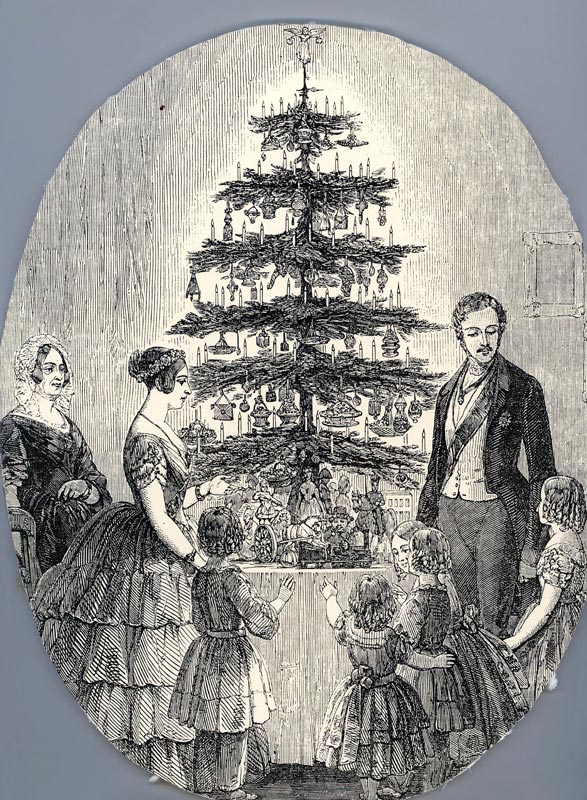 Christmas with Queen Victoria, Prince Albert, their children and Queen Victoria's mother, in 1848 (f a Unbekannter Künstler