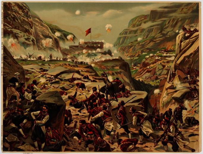 Balkan War. The Battle at Tarabosh a Unbekannter Künstler