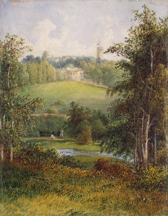 Landscape with the Manor House in the Estate of Gostilitsy near St Petersburg a Unbekannter Künstler