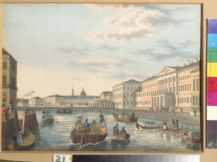 View of the Fontanka River in Saint Petersburg a Unbekannter Künstler