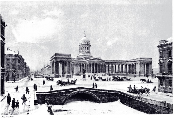 View of the Kazan Cathedral in Saint Petersburg a Unbekannter Künstler
