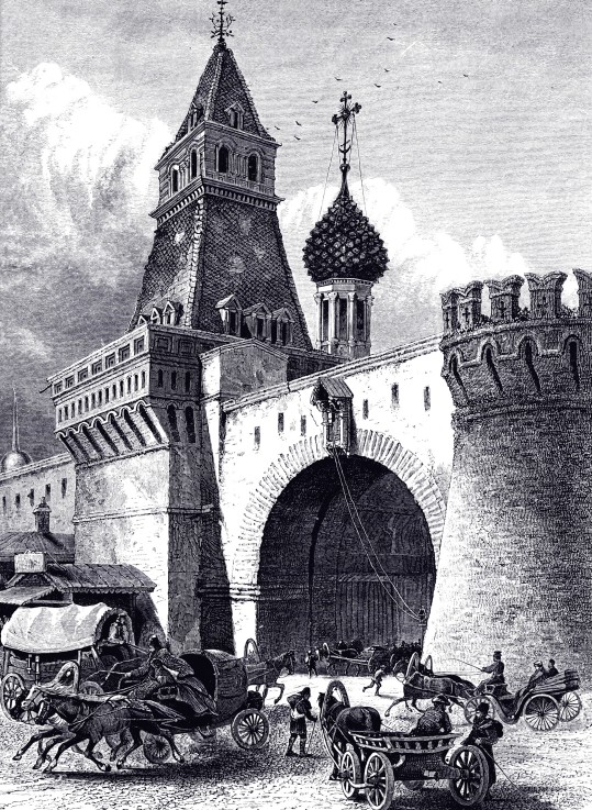 View of the Nikolskaya Tower and Armory in Moscow a Unbekannter Künstler