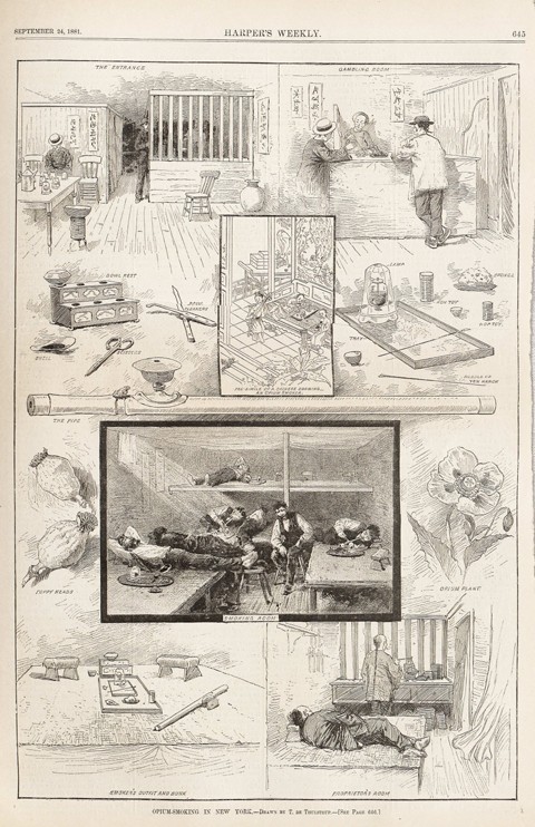 Opium-Smoking in New York (From Harper's Weekly, September 24, 1881) a Unbekannter Künstler