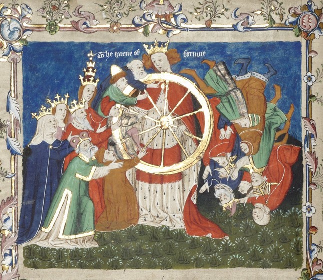 The Wheel of Fortune (from an manuscript of Troy Book by John Lydgate) a Unbekannter Künstler