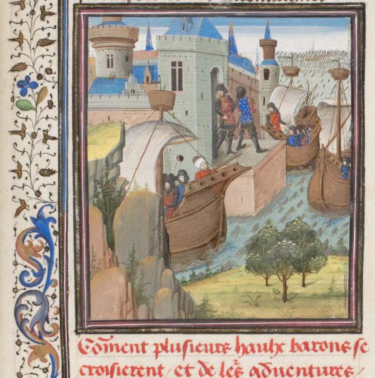 Start to the Fourth Crusade. Miniature from the "Historia" by William of Tyre a Unbekannter Künstler